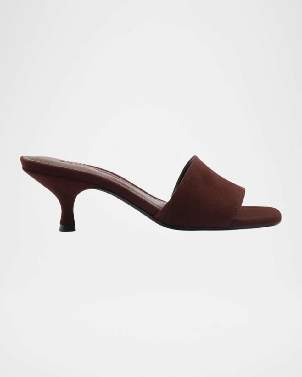 Kelsea Suede Kitten-Heel Sandals